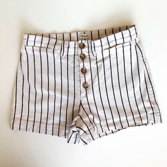 MADEWELL Stripped Shorts - Picture 1 of 3